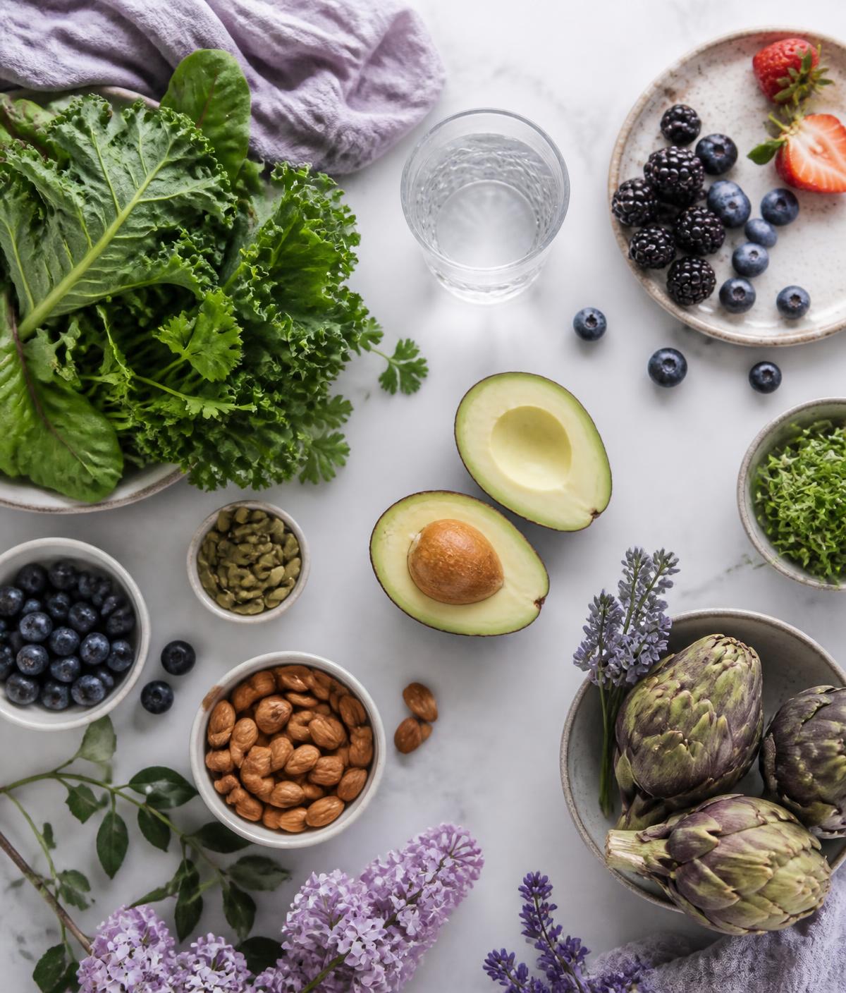 Whole foods arranged for a nutrition consultation